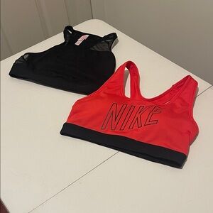 Bundle of 2 Size Small Sport Bras Red Nike & Black Victoria Secrets Pink